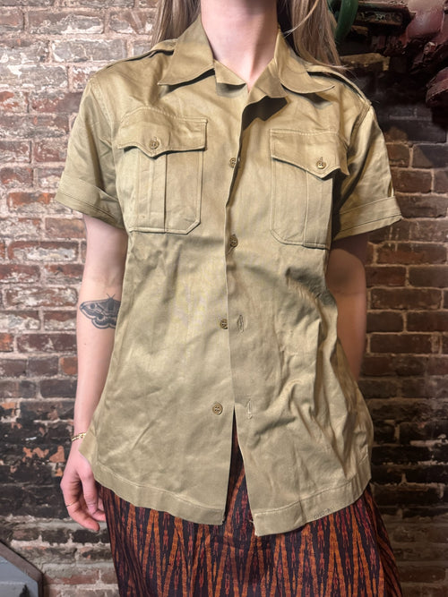 1956 Dated Tan American Short Sleeve Officers Shirt